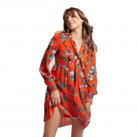 рокля,дамски,поли,и,рокли,superdry,studios,off,duty,long,sleeve,short,dress,red,(bright,pop,floral,flame,red)