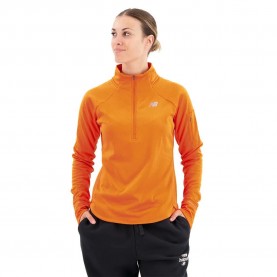 Блуза New balance Nb Heat Grid half zip sweatshirt - Orange (Cayenne) блуза,дамски,блузи,new,balance,nb,heat,grid,half,zip,sweatshirt,orange,(cayenne)