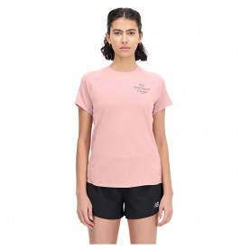 Тениска New balance Printed Impact Run short sleeve T-shirt - Pink (Pink Moon Heather) тениска,дамски,тениски,new,balance,printed,impact,run,short,sleeve,t,shirt,pink,(pink,moon,heather)