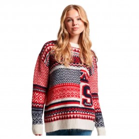 блуза,дамски,пуловери,дамски,плетени,дрехи,superdry,mix,pattern,high,neck,sweater,red