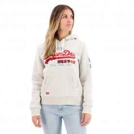 Суичър Superdry Vintage Logo Athletic hoodie - Grey (Birut Grey Marl) суичър,дамски,блузи,superdry,vintage,logo,athletic,hoodie,grey,(birut,grey,marl)