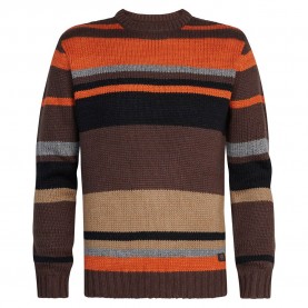 блуза,мъжки,пуловери,petrol,industries,248,round,neck,sweater,brown