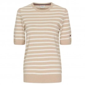 тениска,дамски,тениски,redgreen,aimee,short,sleeve,t,shirt,mid,sand,stripe,(beige)