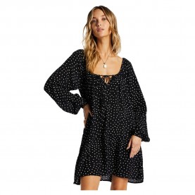 рокля,дамски,поли,и,рокли,billabong,lucky,you,long,sleeve,short,dress,black