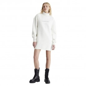 дънки,дамски,поли,и,рокли,calvin,klein,jeans,monologo,roll,long,sleeve,dress,beige