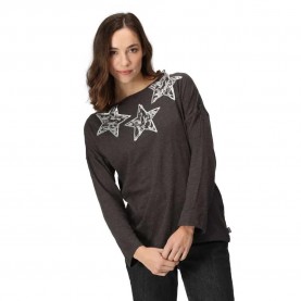 тениска,дамски,тениски,regatta,carlene,long,sleeve,t,shirt,dark,grey,marlen,star,(black)
