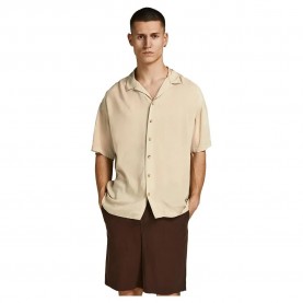 риза,с,къс,ръкав,мъжки,ризи,jack,&,jones,tropic,resort,short,sleeve,shirt,beige,(crockery,detail,solid)