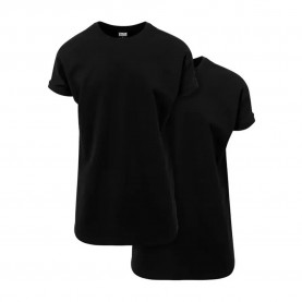 тениска,мъжки,тениски,urban,classics,long,shaped,turnup,short,sleeve,t,shirt,2,units,black,(black)