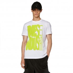 тениска,мъжки,тениски,diesel,diegor,k66,short,sleeve,t,shirt,white,(yellow)