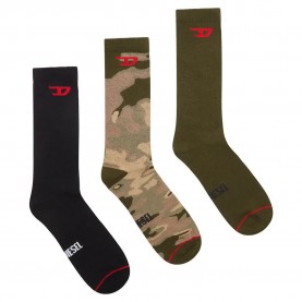 чорапи,мъжки,чорапи,diesel,skm,ray,socks,3,pairs,black,olive,green,(multicolor)