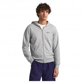 Блуза Pepe jeans Terry Hoody full zip sweatshirt - Grey (Grey Marl) блуза,мъжки,пуловери,pepe,jeans,terry,hoody,full,zip,sweatshirt,grey,(grey,marl)