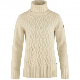 блуза,дамски,пуловери,дамски,плетени,дрехи,fjällräven,Övik,cable,high,neck,sweater,chalk,white
