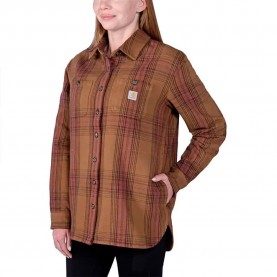 риза,с,дълъг,ръкав,дамски,блузи,дамски,ризи,carhartt,twill,plaid,long,sleeve,shirt,brown