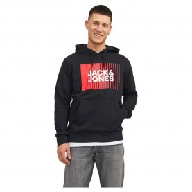 суичър,мъжки,пуловери,jack,&,jones,corp,logo,play,hoodie,black