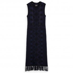 рокля,дамски,поли,и,рокли,scotch,&,soda,fringe,hem,sleveless,long,dress,blue