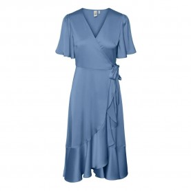 рокля,дамски,поли,и,рокли,yas,thea,short,sleeve,long,dress,ashleigh,blue,(blue)