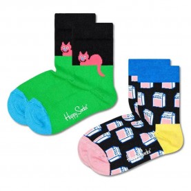 чорапи,детски,чорапи,happy,socks,cat,socks,2,pairs,multicolor,(multicolor)