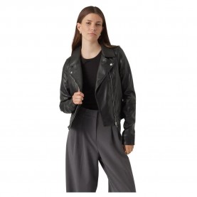 яке,дамски,якета,и,палта,vero,moda,bella,tall,leather,jacket,grey,(black)