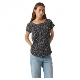 тениска,дамски,тениски,vero,moda,saki,short,sleeve,t,shirt,black,aop,white,tiny,dots,(black)