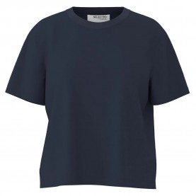 тениска,дамски,тениски,selected,essential,short,sleeve,v,neck,t,shirt,blue,(dark,sapphire)