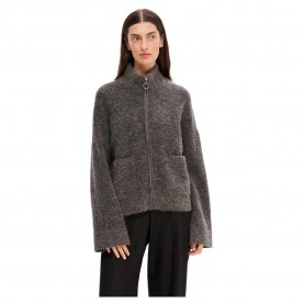 блуза,дамски,пуловери,дамски,плетени,дрехи,selected,sia,full,zip,sweater,grey