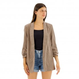 сако,дамски,сака,pieces,boss,3,4,printed,blazer,silver,mink,aop,houndstooth,(brown)
