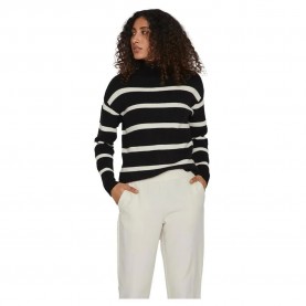 блуза,дамски,пуловери,дамски,плетени,дрехи,vila,ril,sweater,black,stripes,white,alyssum,(black)
