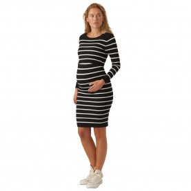рокля,дамски,поли,и,рокли,mamalicious,newsiv,june,long,sleeve,midi,dress,black,(black,stripes,snow,white)
