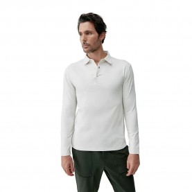 Born living yoga Maroni long sleeve polo - White Chalk мъжки,блузи,с,яка,born,living,yoga,maroni,long,sleeve,polo,white,chalk
