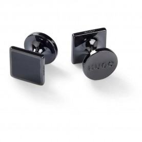 HUGO E Totake 10191262 cufflinks - Silver (Black) бижутерия,hugo,e,totake,10191262,cufflinks,silver,(black)