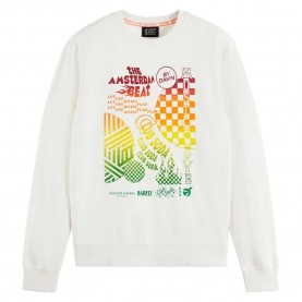 блуза,мъжки,пуловери,scotch,&,soda,chest,artwork,sweatshirt,white