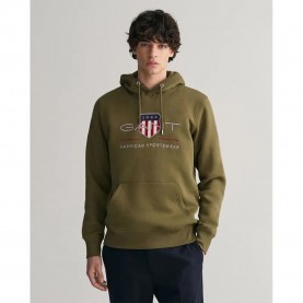 суичър,мъжки,пуловери,gant,archive,shield,regular,fit,hoodie,green,(juniper,green)