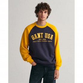 блуза,мъжки,пуловери,gant,usa,sweatshirt,yellow,blue,(evening,blue)