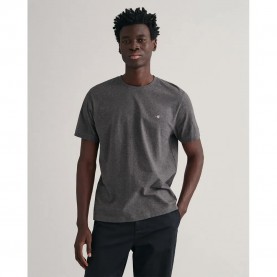 Тениска Gant 2003184 Regular Fit short sleeve T-shirt - Grey (Antracit Melange) тениска,мъжки,тениски,дамски,тениски,gant,2003184,regular,fit,short,sleeve,t,shirt,grey,(antracit,melange)