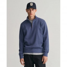 блуза,мъжки,пуловери,gant,sacker,rib,half,zip,sweater,blue,(dark,jeansblue,melange)