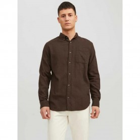 риза,с,дълъг,ръкав,мъжки,ризи,jack,&,jones,classic,melange,long,sleeve,shirt,seal,brown,(brown)