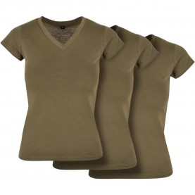тениска,дамски,тениски,build,your,brand,by062b,short,sleeve,v,neck,t,shirt,3,units,green,(spring,olive)