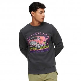 Блуза Superdry Motor Retro Graphic sweatshirt - Grey (Mid Grey) блуза,мъжки,пуловери,superdry,motor,retro,graphic,sweatshirt,grey,(mid,grey)