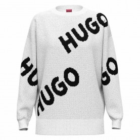 блуза,дамски,пуловери,дамски,плетени,дрехи,hugo,slaria,10250140,round,neck,sweater,white