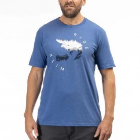 Тениска Klim Ride short sleeve T-shirt - Blue (Royal Frost / White) тениска,мъжки,тениски,дамски,тениски,klim,ride,short,sleeve,t,shirt,blue,(royal,frost,white)