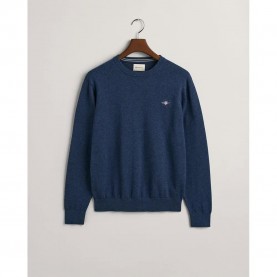 Блуза Gant Classic sweater - Blue (Dark Jeansblue Melange) блуза,мъжки,пуловери,дамски,пуловери,gant,classic,sweater,blue,(dark,jeansblue,melange)
