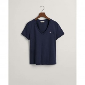 тениска,дамски,тениски,gant,reg,shield,short,sleeve,v,neck,t,shirt,evening,blue,(blue)