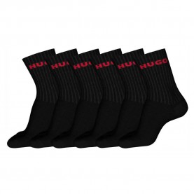 Чорапи HUGO 50510187 RED socks 6 pairs - Black (Black) чорапи,мъжки,чорапи,дамски,чорапи,hugo,50510187,red,socks,6,pairs,black,(black)