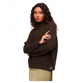 блуза,дамски,пуловери,дамски,плетени,дрехи,superdry,slouchy,stitch,roll,neck,sweater,brown