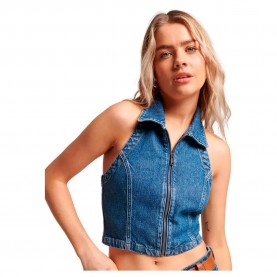 потник,дамски,топове,superdry,collared,sleeveless,top,blue,(dark,wash)