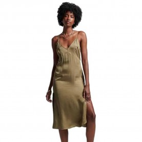 потник,дамски,поли,и,рокли,superdry,satin,cami,slip,sleeveless,midi,dress,green