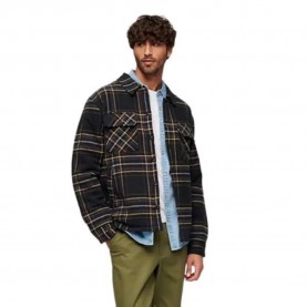 карирана,риза,мъжки,якета,superdry,surplus,check,overshirt,navy,check,(blue)