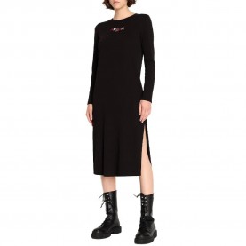 рокля,дамски,поли,и,рокли,armani,exchange,6ryala,yj3rz,long,sleeve,midi,dress,black,(black)