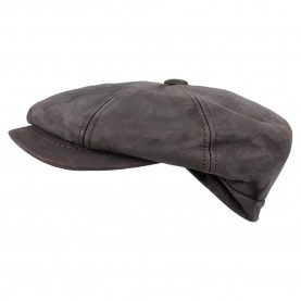 Horka Button Nappa Leather beret - Brown (Brown) всички,шапки,horka,button,nappa,leather,beret,brown,(brown)