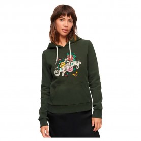 суичър,дамски,блузи,superdry,tattoo,script,graphic,hoodie,green